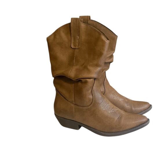 STYLE & CO Dannaa Western Cowboy Boots - Size 6 Brown Pull On - Picture 2 of 11